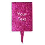 Faux Hot Pink Glitter Cake Toppers