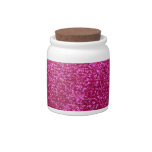 Faux Hot Pink Glitter Candy Dish