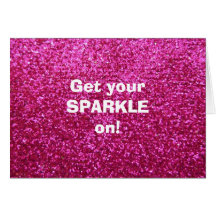 Faux Hot Pink Glitter Cards