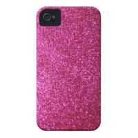 Faux Hot Pink Glitter Case-Mate iPhone 4 Case