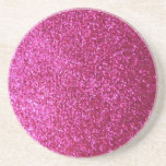 Faux Hot Pink Glitter Coasters
