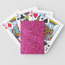 Faux Hot Pink Glitter Deck Of Cards