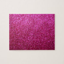 Faux Hot Pink Glitter Jigsaw Puzzles