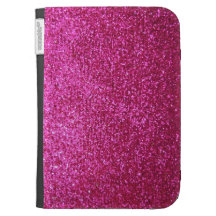 Faux Hot Pink Glitter Kindle Keyboard Case