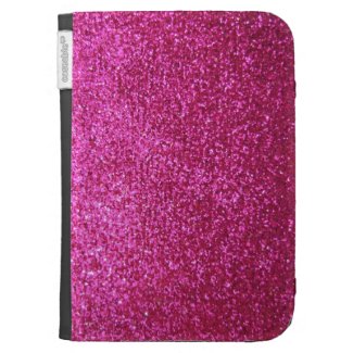 Faux Hot Pink Glitter Kindle Keyboard Case