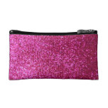 Faux Hot Pink Glitter Makeup Bag