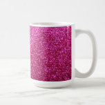 Faux Hot Pink Glitter Mug