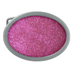 Faux Hot Pink Glitter Oval Belt Buckles
