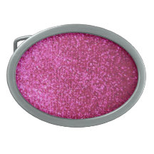 Faux Hot Pink Glitter Oval Belt Buckles