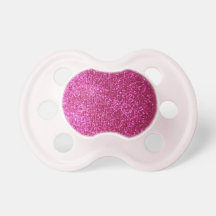 Faux Hot Pink Glitter Pacifiers