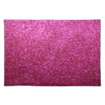 Faux Hot Pink Glitter Place Mats
