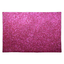 Faux Hot Pink Glitter Place Mats