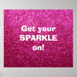 Faux Hot Pink Glitter Posters