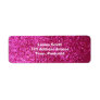 Faux Hot Pink Glitter Return Address Label