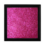 Faux Hot Pink Glitter Trinket Boxes