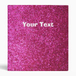 Faux Hot Pink Glitter Vinyl Binders