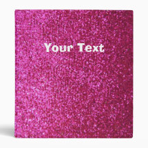 Faux Hot Pink Glitter Vinyl Binders