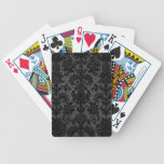 faux lace black gray damask pattern deck of cards