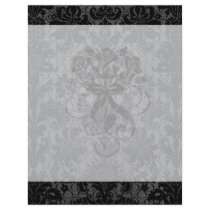 faux lace black gray damask pattern flyer design