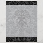 faux lace black gray damask pattern flyer design