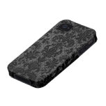 faux lace black gray damask pattern iPhone 4 case