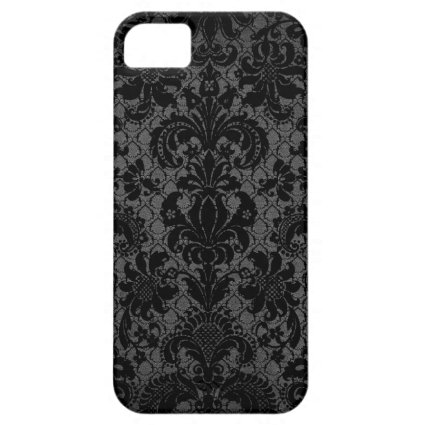 faux lace black gray damask pattern iPhone 5 cases