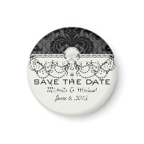 faux lace black gray damask pattern fridge magnets