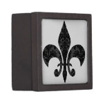 faux lace black gray damask pattern premium jewelry box