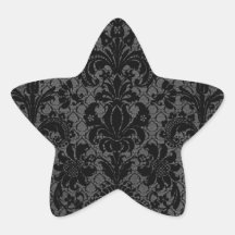 faux lace black gray damask pattern sticker