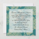 faux lace teal and cream floral damask pattern