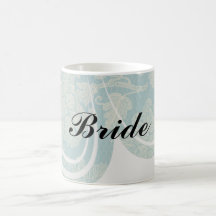 faux lace teal and cream floral damask pattern mugs