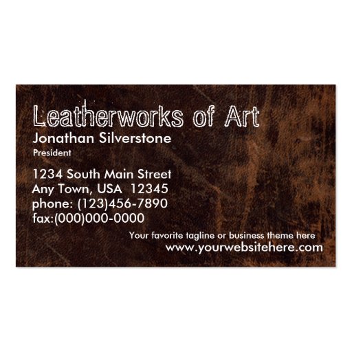 Faux Leather Business Cards (front side)