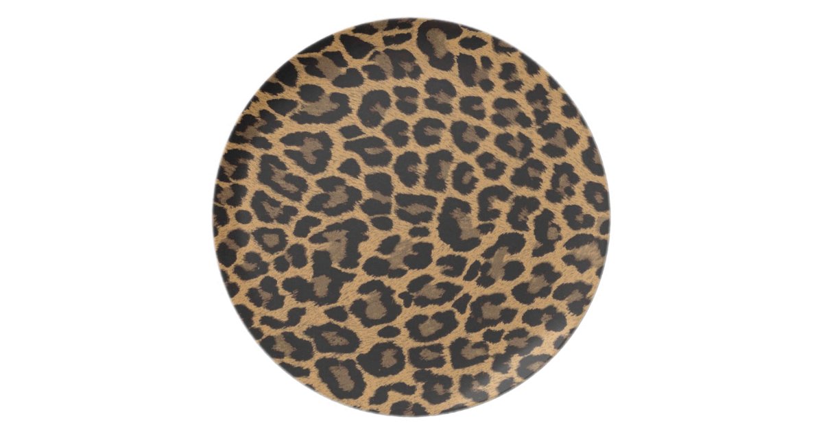 faux leopard print dinner plates Zazzle