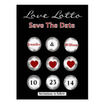 Faux Love Lotto Save the Date Post Card postcards