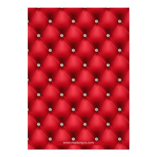 FAUX luxury leather, red bachelorette party invite