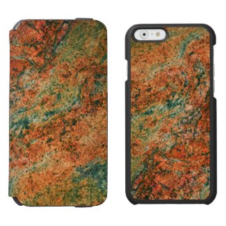Faux Marble Stone Brown And Green Incipio Watson™ iPhone 6 Wallet Case
