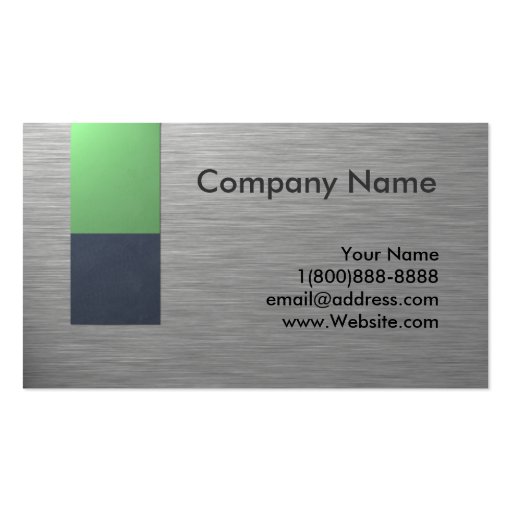 Faux Metal Business Card Design (front side)