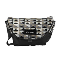Faux Metallic Diamond Pattern Messenger Bag