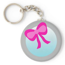Faux Mirror with bow Keychain