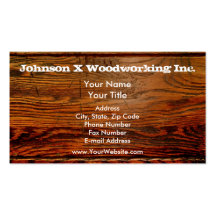 Faux Oiled Wood Plank Personalized Custom Business Card