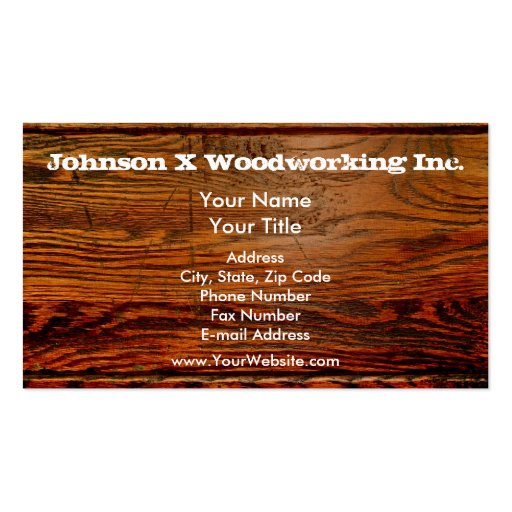 Faux Oiled Wood Plank Personalized Custom Business Card (front side)