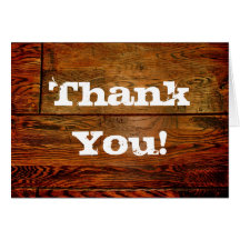 Faux Oiled Wood Plank Personalized Custom Greeting Cards