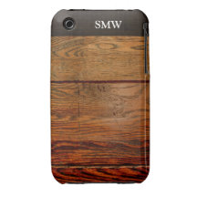 Faux Oiled Wood Plank Personalized Custom iPhone 3 Covers