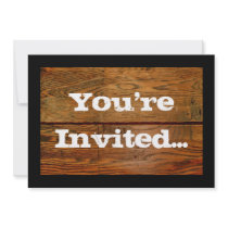 Faux Oiled Wood Plank Personalized Custom Custom Invites