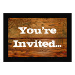Faux Oiled Wood Plank Personalized Custom invitations