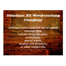 Faux Oiled Wood Plank Personalized Custom Postcards