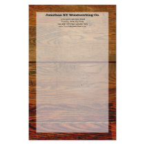 Faux Oiled Wood Plank Personalized Custom Customized Stationery