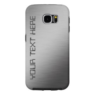 Faux Personalized Brushed Metal Look Samsung Galaxy S6 Cases