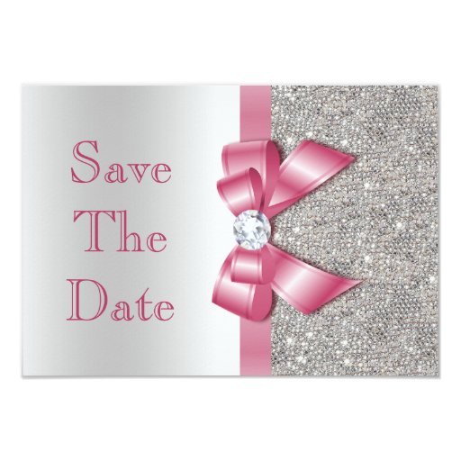 faux-pink-bow-diamonds-save-the-date-baby-shower-card-zazzle