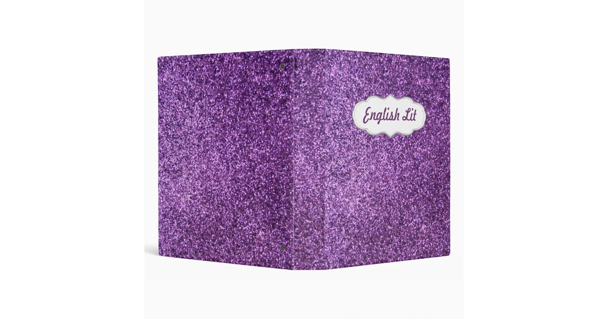 Faux Purple Glitter 3 Ring Binder Zazzle